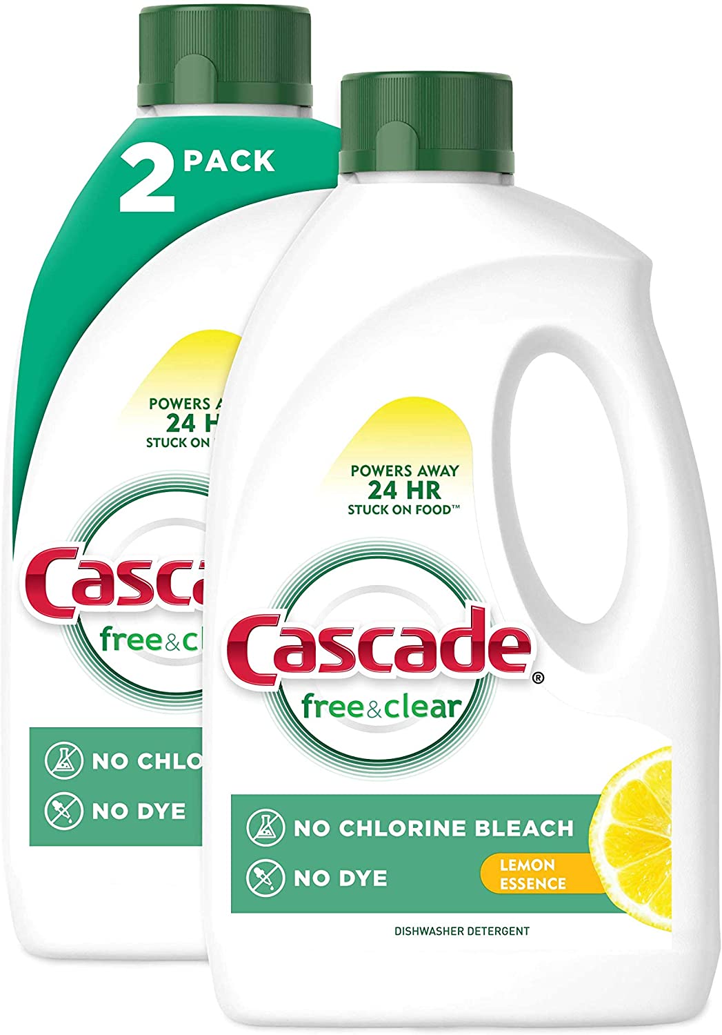 2-Ct 60-Oz Cascade Free & Clear Gel Dishwasher Detergent Liquid (Lemon Essence) $8.95 w/ S&S + Free Shipping w/ Prime or on $25+