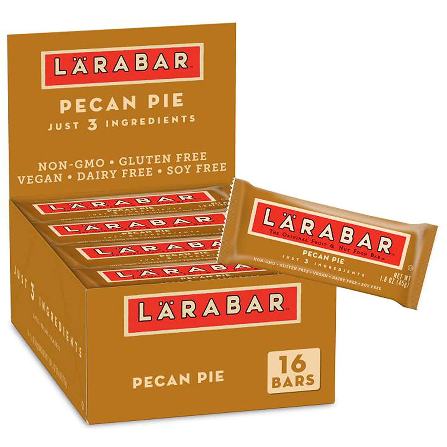 16-Count 1.6-Oz Larabar Gluten Free Vegan Fruit & Nut Bar (Pecan Pie) $9 w/ S&S + Free Shipping w/ Prime or on $25+