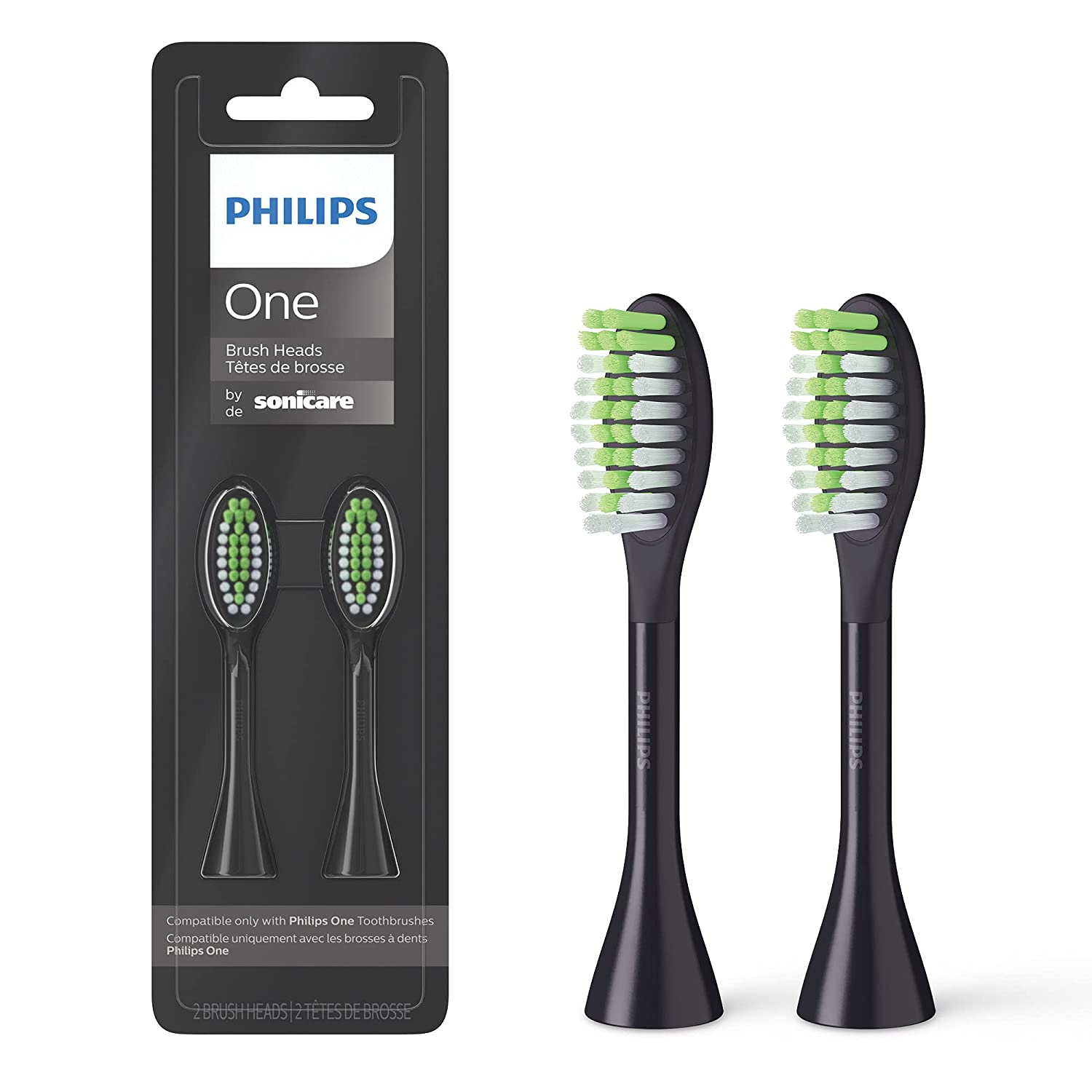 2-Ct Philips One by Sonicare Brush Heads (Shadow Black) $7 + Free Shipping w/ Prime or on $25+
