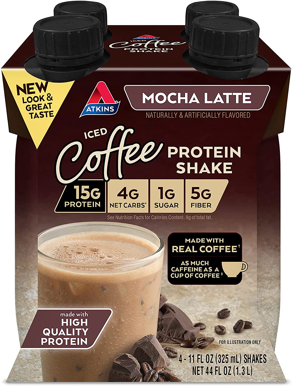 4-Ct 11-Oz Atkins Iced Coffee Protein Shake (Mocha Latte) $4.05 w/ S&S + Free Shipping w/ Prime or on $25+