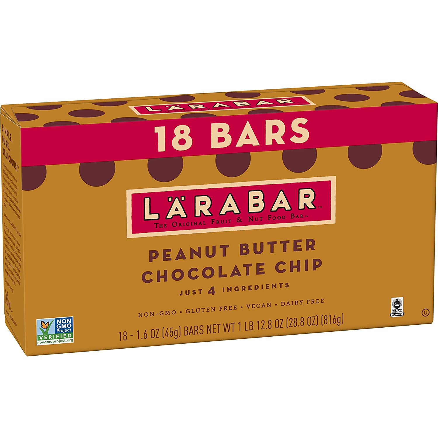 18-Ct 1.6-Oz Larabar Gluten Free Vegan Fruit & Nut Bar (Peanut Butter Chocolate Chip) $11.75 w/ S&S + Free Shipping w/ Prime or on $25+