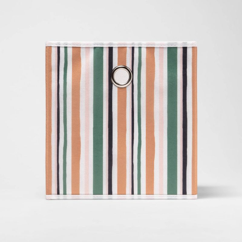11" Room Essentials Fabric Cube Storage Bin (Stripe or Gray/White) $2.