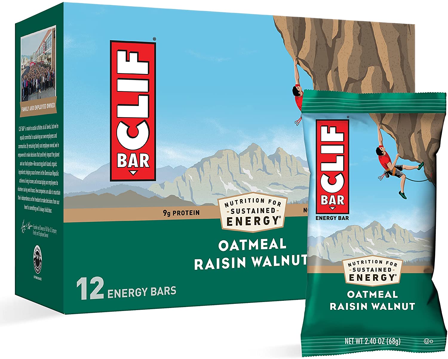 12-Ct 2.4-Oz CLIF Bars Energy Protein Bars (Oatmeal Raisin Walnut) $9 w/ S&S + Free Shipping w/ Prime or on $25+