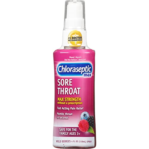 4-Oz Chloraseptic Max Strength Sore Throat Spray (Wild Berries Flavor) $4.40 w/ S&S + Free Shipping w/ Prime or on $25+
