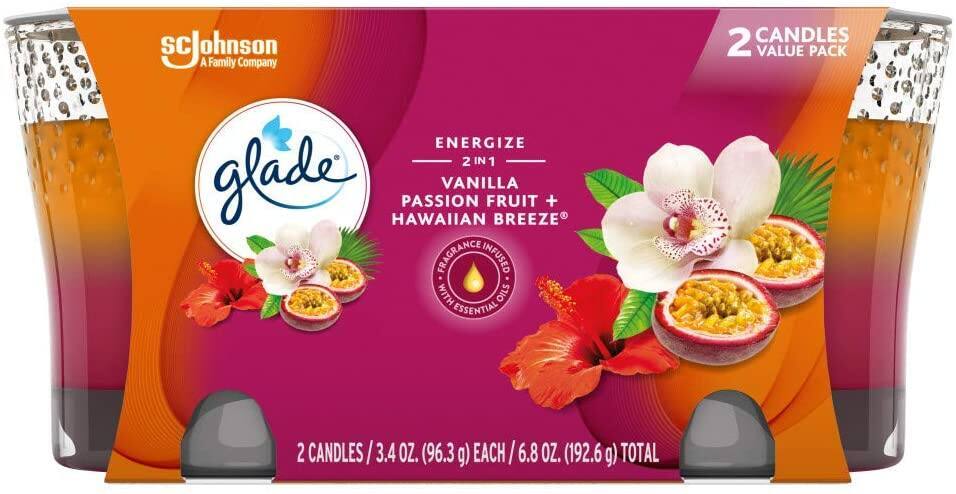 2-Ct 3.4-Oz Glade Candle Jar (Vanilla Passion Fruit + Hawaiian Breeze) $3.90 w/ S&S + Free Shipping w/ Prime or on $25+