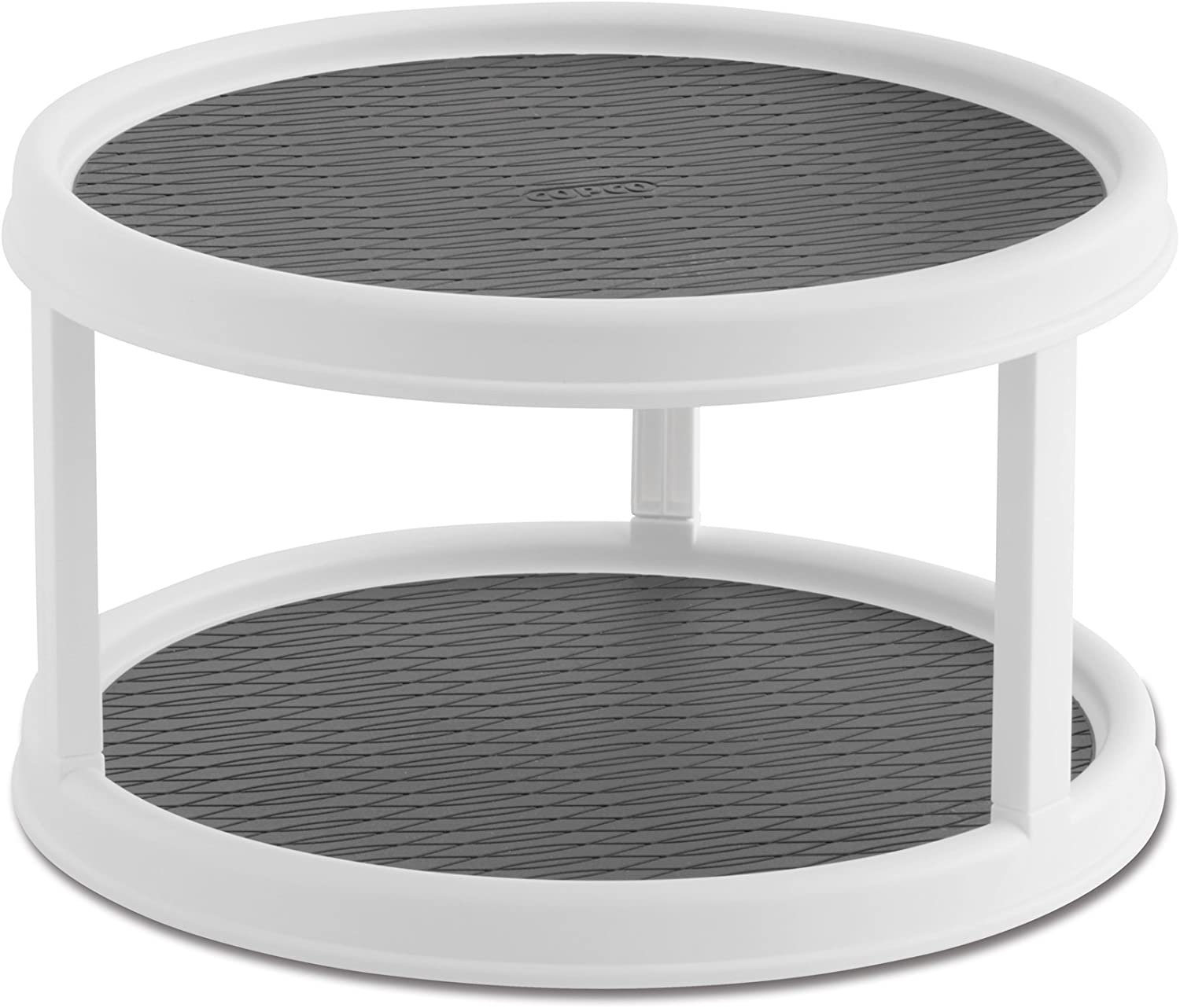 Prime Members: 12" Copco Basics Non-Skid Pantry Cabinet Lazy Susan Turntable (White/Gray) $7.30 and More + Free Shipping w/ Prime or on $25+