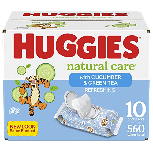 560-Ct Huggies Natural Care Baby Wipes (Cucumber & Green Tea or Sensitive & Fragrance Free) $11.50 w/ S&S + Free Shipping w/ Prime or on $25+