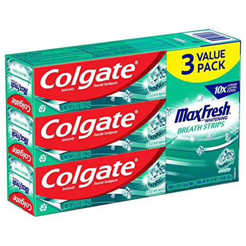 3-Ct 6.3-Oz Colgate Max Fresh Whitening Toothpaste w/ Mini Breath Strips (Clean Mint) $5.60 w/ S&S + Free Shipping w/ Prime or on $25+