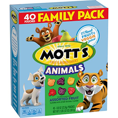 40-Count Mott's Fruit Flavored Snacks (Animals, Assorted Fruit) $5.45 w/ S&S + Free Shipping w/ Prime or on $25+