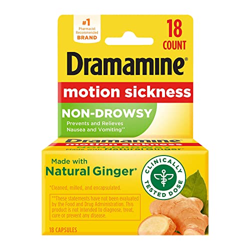 18-Ct Dramamine Natural Ginger Motion Sickness Non-Drowsy Capsules $4.50 w/ S&S + Free Shipping w/ Prime or on $25+