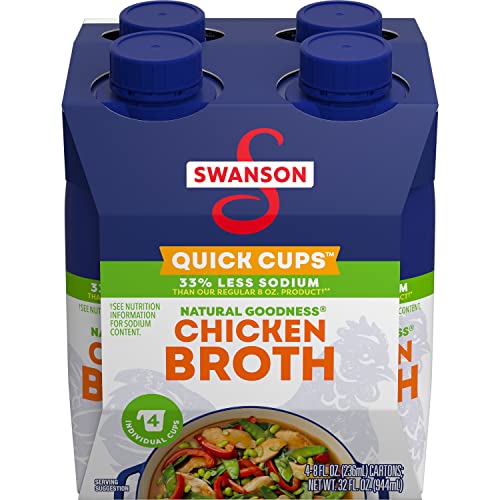 4-Pack 8-Oz Swanson 33% Less Sodium Chicken Broth Quick Cups $3.75 and More + Free Shipping w/ Prime or on $25+