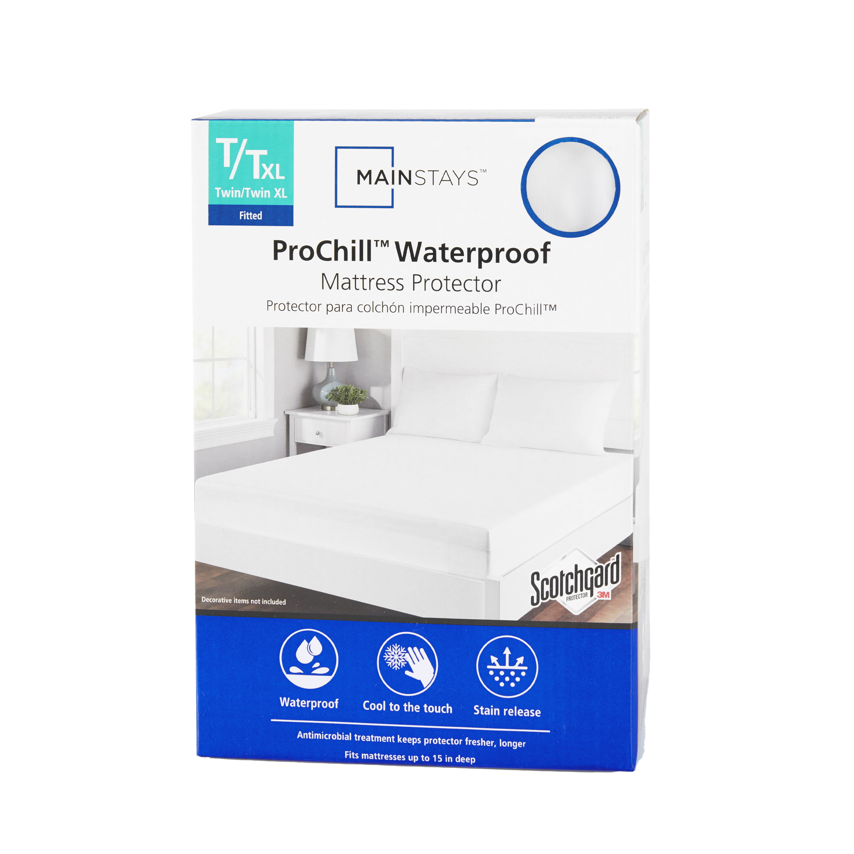 Mainstays ProChill Waterproof Cooling Fitted Mattress Protector (various sizes) from $12.50 + Free Store Pickup at Walmart