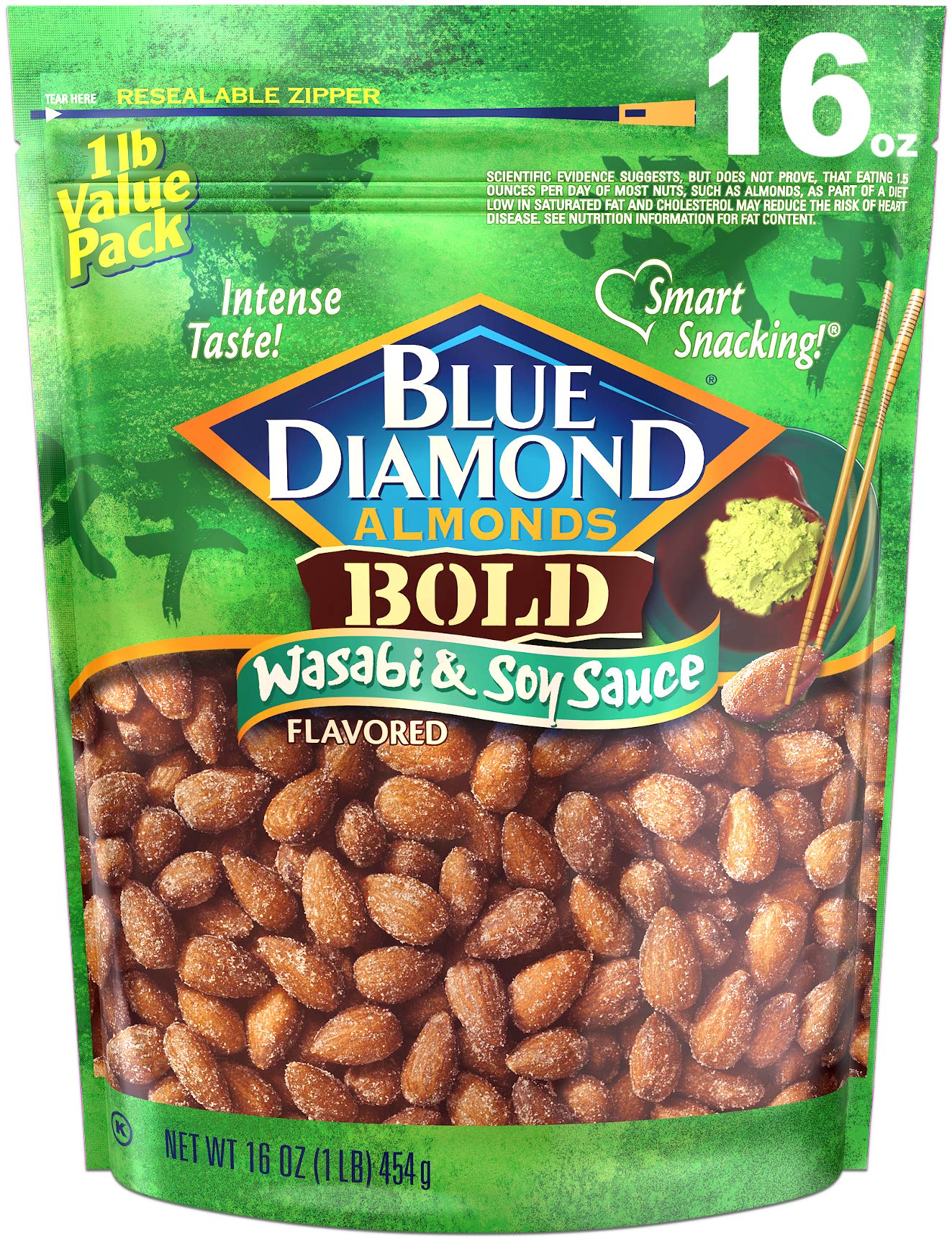 16-Oz Blue Diamond Almonds (Wasabi & Soy Sauce) $5.40 w/ S&S + Free Shipping w/ Prime or on $25+