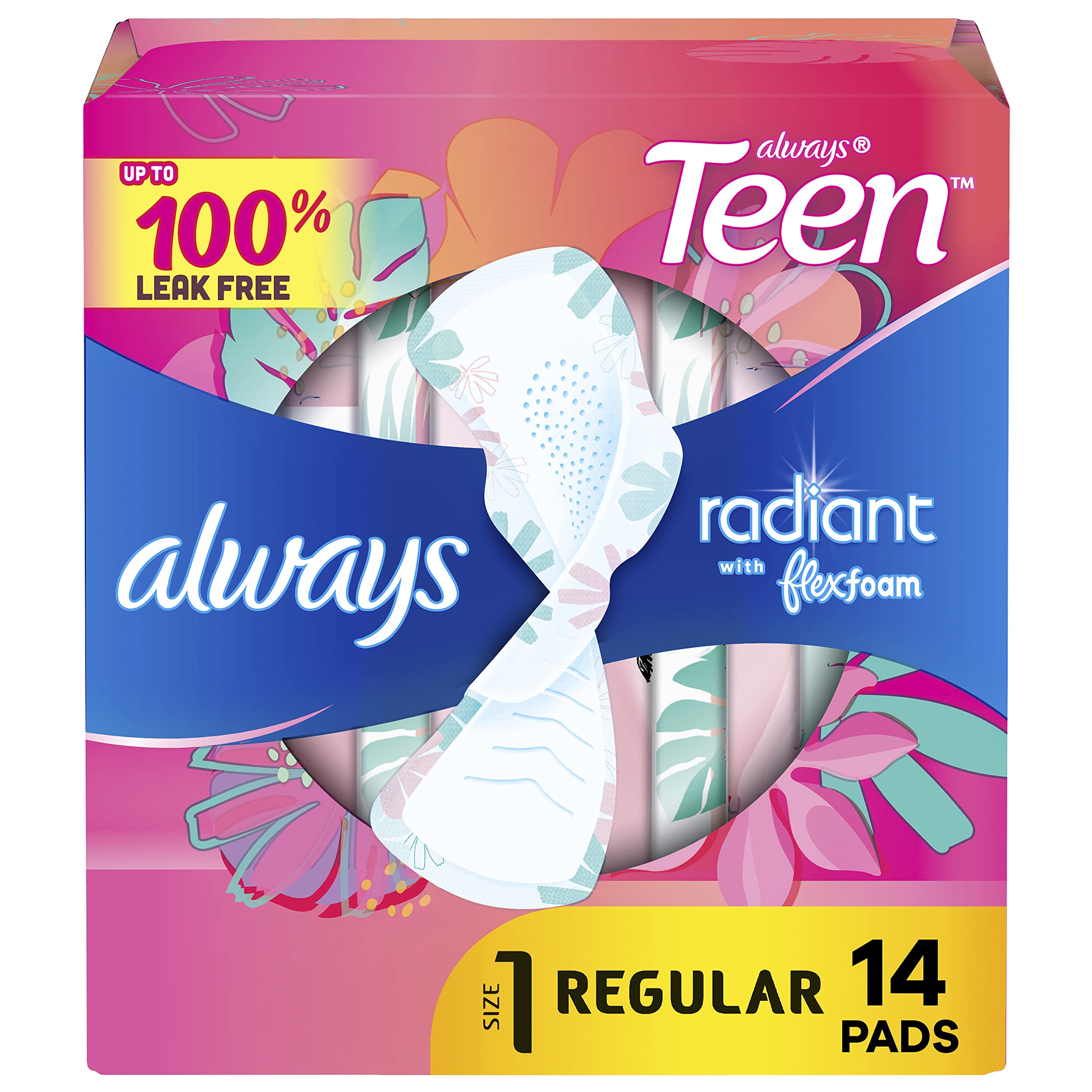 14-Count Always Teen Radiant w/ Flexfoam Feminine Pads (Size 1) $3 w/ S&S + Free Shipping w/ Prime or on $25+