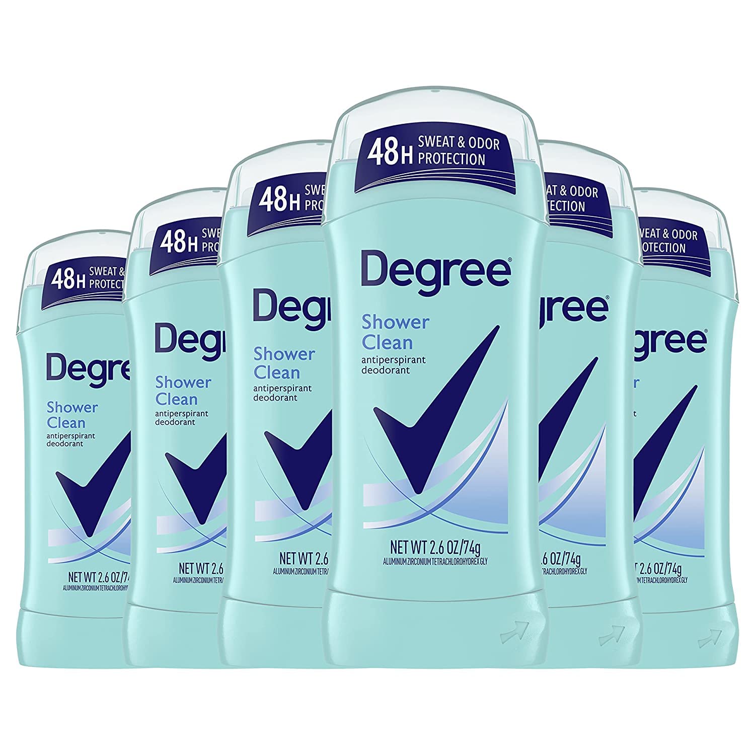 6-Pack 2.6oz Degree 48-Hour Sweat & Odor Protection Antiperspirant Deodorant (Shower Clean) $10.80 w/ S&S + Free Shipping w/ Prime or on $25+