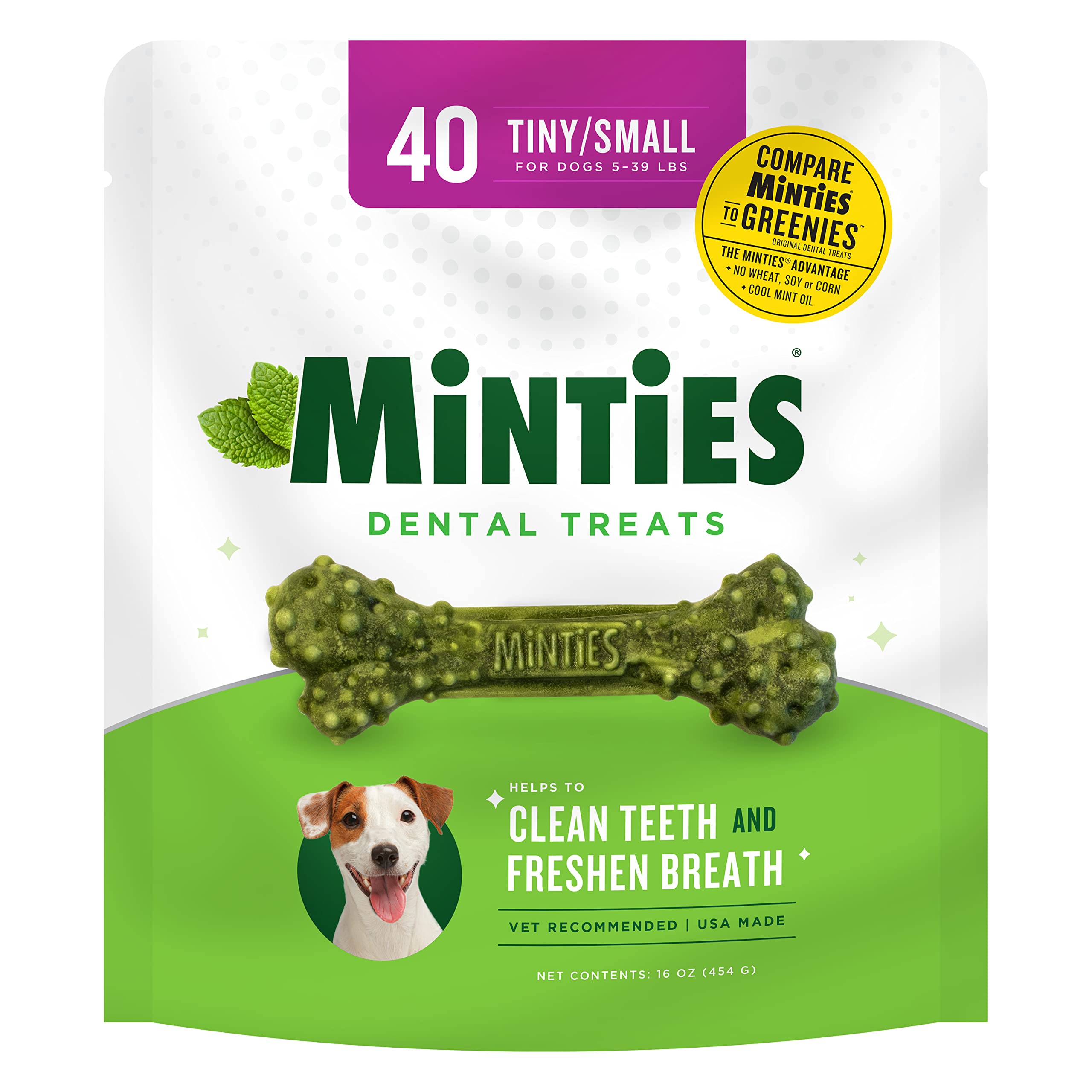 40-Count Minties VetIQ Dog Dental Bone Treats (Tiny/Small Dogs, under 40-lbs) $5.30 w/ S&S + Free Shipping w/ Prime or on $25+