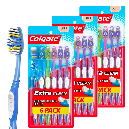 6-Count Colgate Extra Clean Toothbrush (Soft) 3 for $7.65 w/ S&S + Free Shipping w/ Prime or on $25+