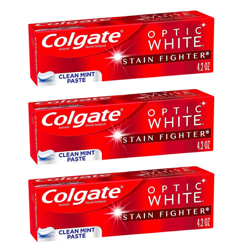 4.2-Oz Colgate Optic White Stain Fighter Whitening Toothpaste (Clean Mint Paste) 3 for $5.45 + Free Shipping w/ Prime or on $25+