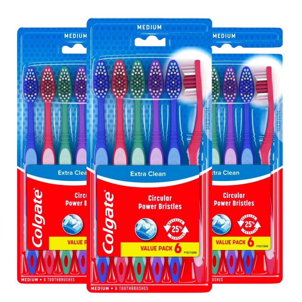 6-Count Colgate Extra Clean Toothbrush (Medium) 3 for $7.65 w/ S&S + Free Shipping w/ Prime or on $35+