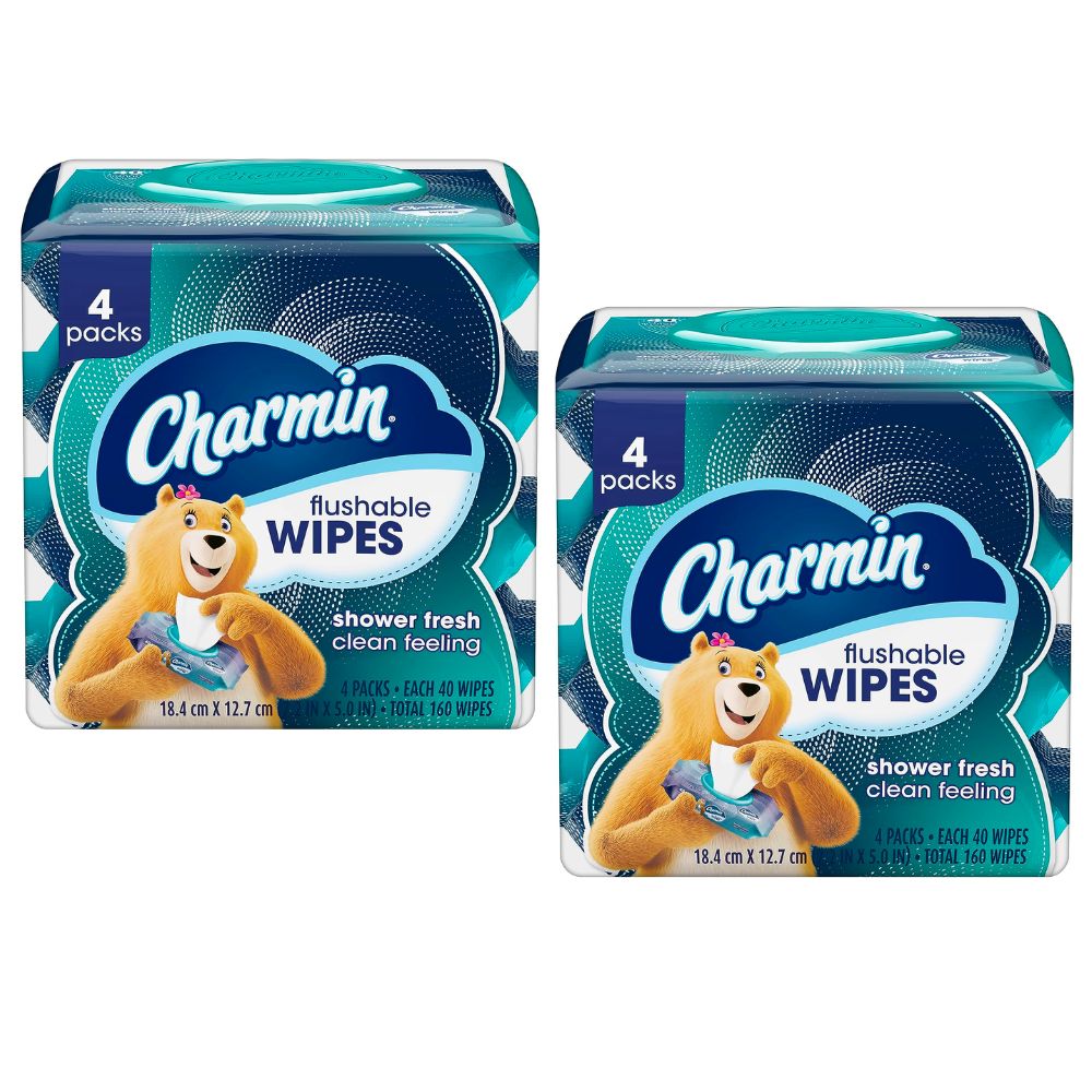 4-Pack 40-Count Charmin Flushable Wipes (Shower Fresh) 2 for $10.90 + Free Shipping w/ Prime or on $35+