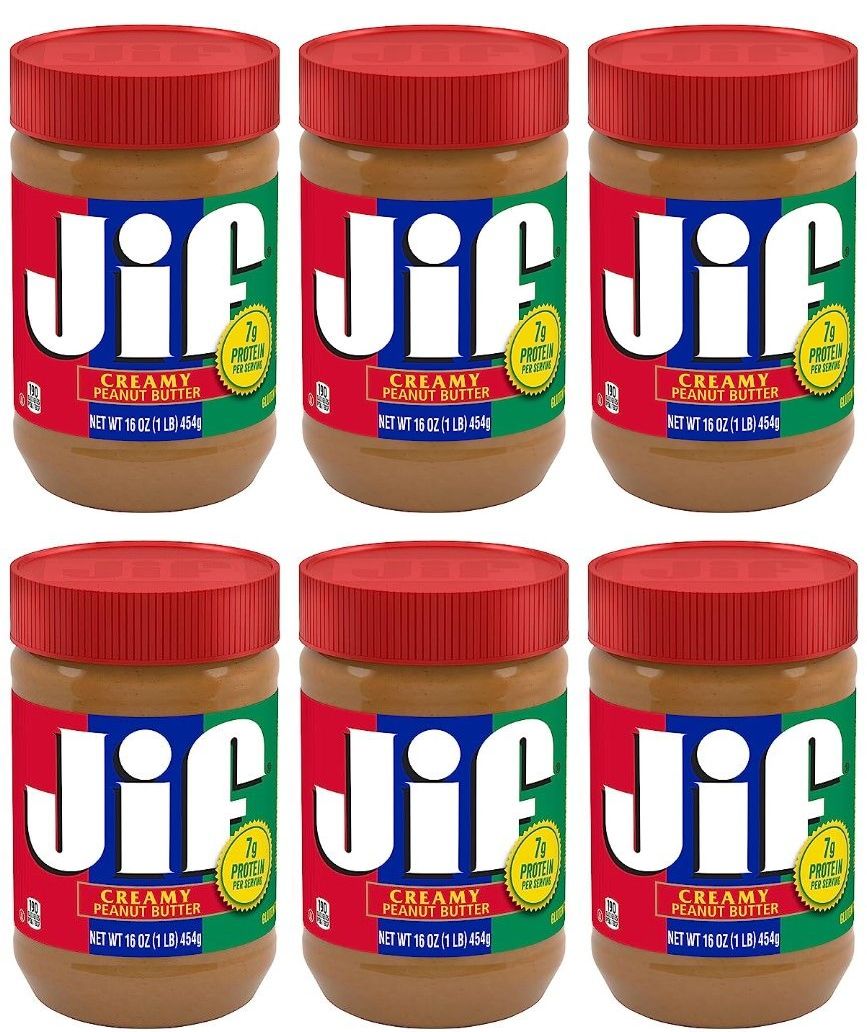 6-Pack 16-Oz Jif Creamy Peanut Butter $13.10 w/ S&S + Free Shipping w/ Prime or on $35+