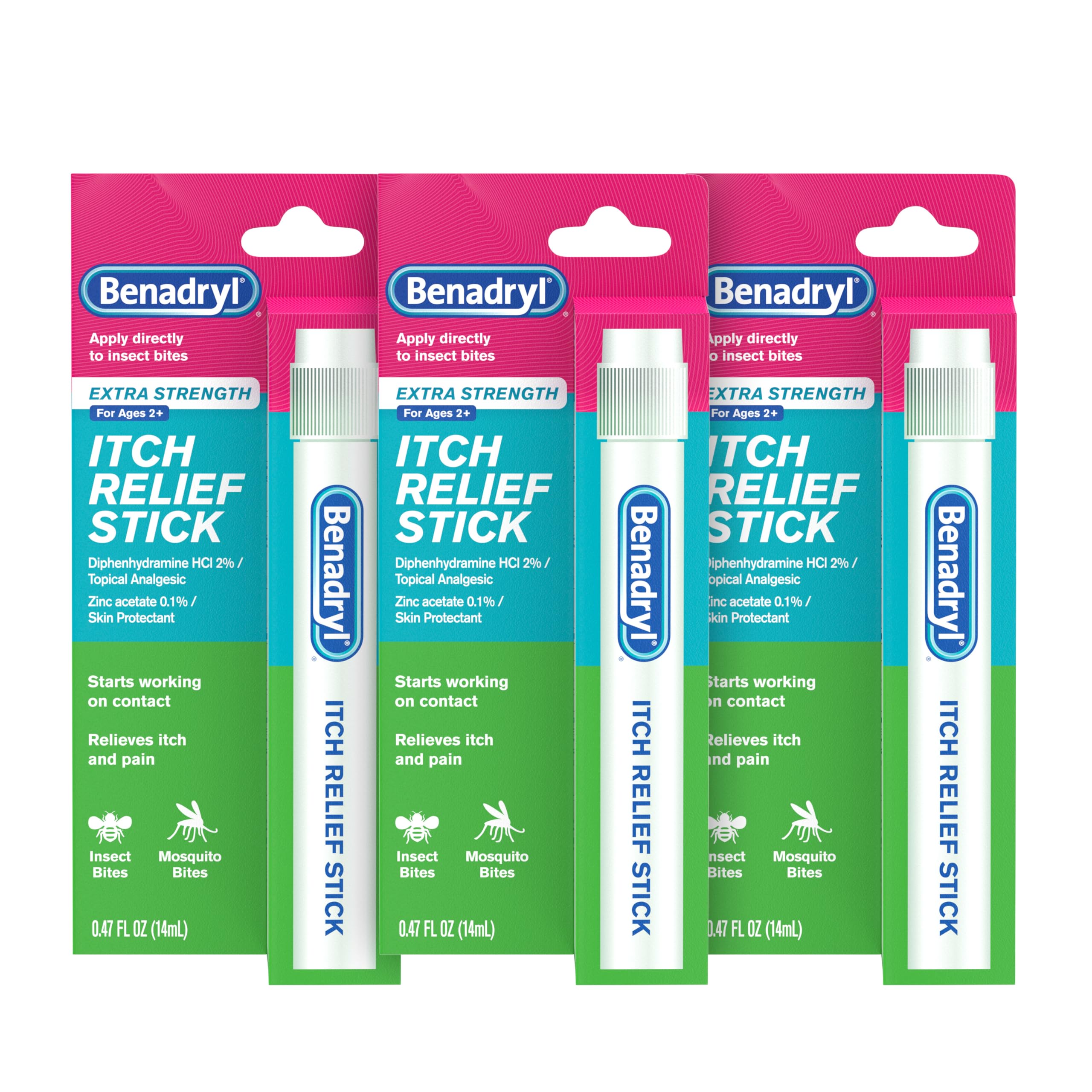 3-Pack 0.47 fl. oz Benadryl Extra Strength Itch Relief Sticks $5.95 w/ S&S + Free Shipping w/ Prime or on $35+