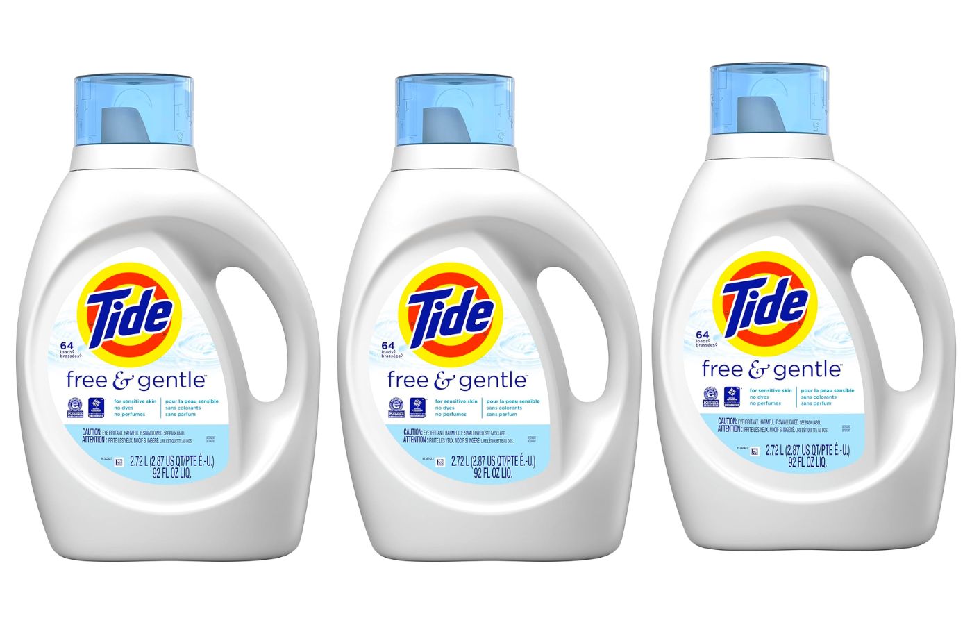 92-Oz Tide Free & Gentle Liquid Laundry Detergent 3 for $27 w/ S&S + Free Shipping w/ Prime or on $35+