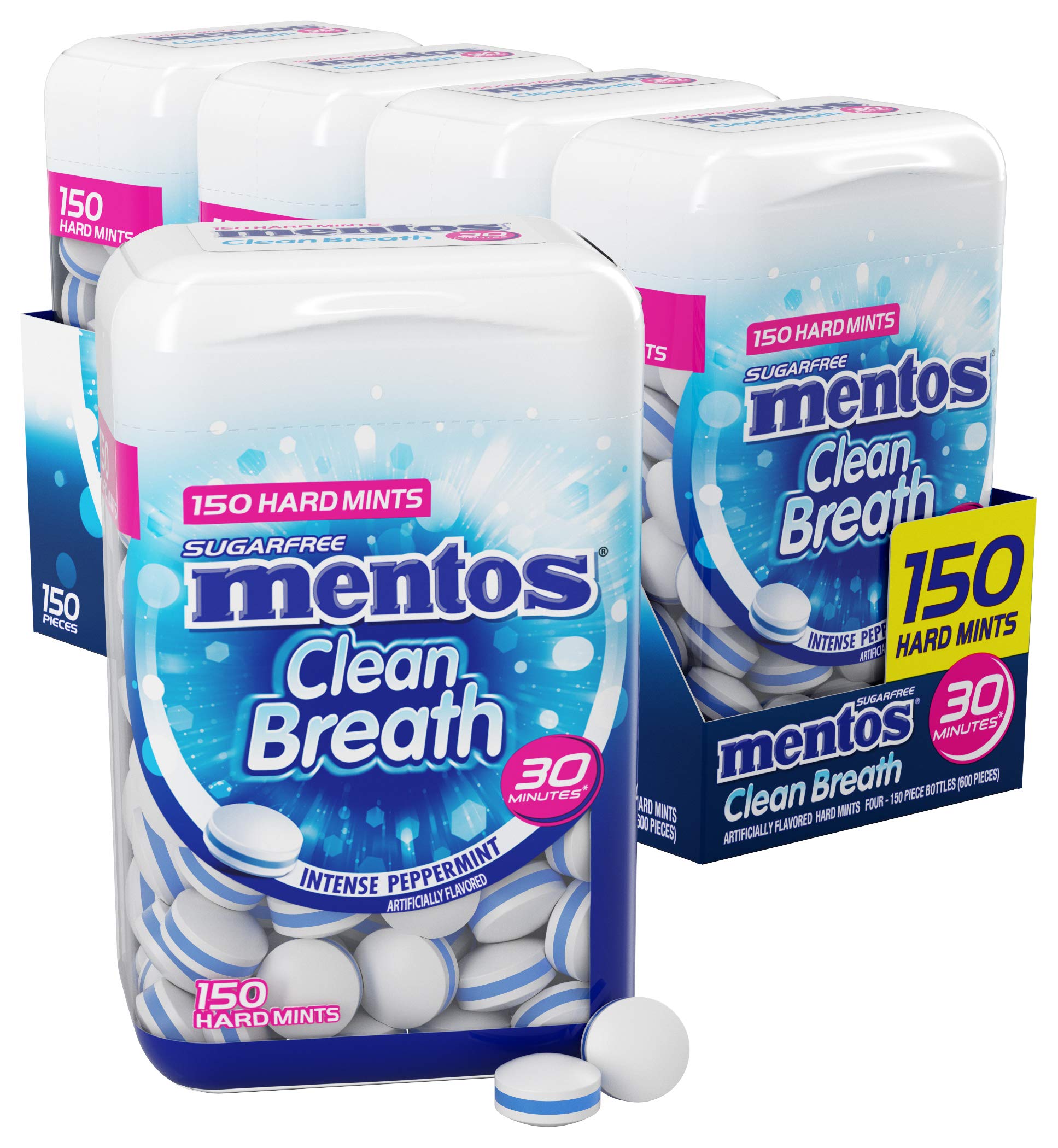 4-Pack 150-Piece Mentos Clean Breath Sugarfree Hard Mints (Intense Peppermint) $9.15 w/ S&S + Free Shipping w/ Prime or on $25+