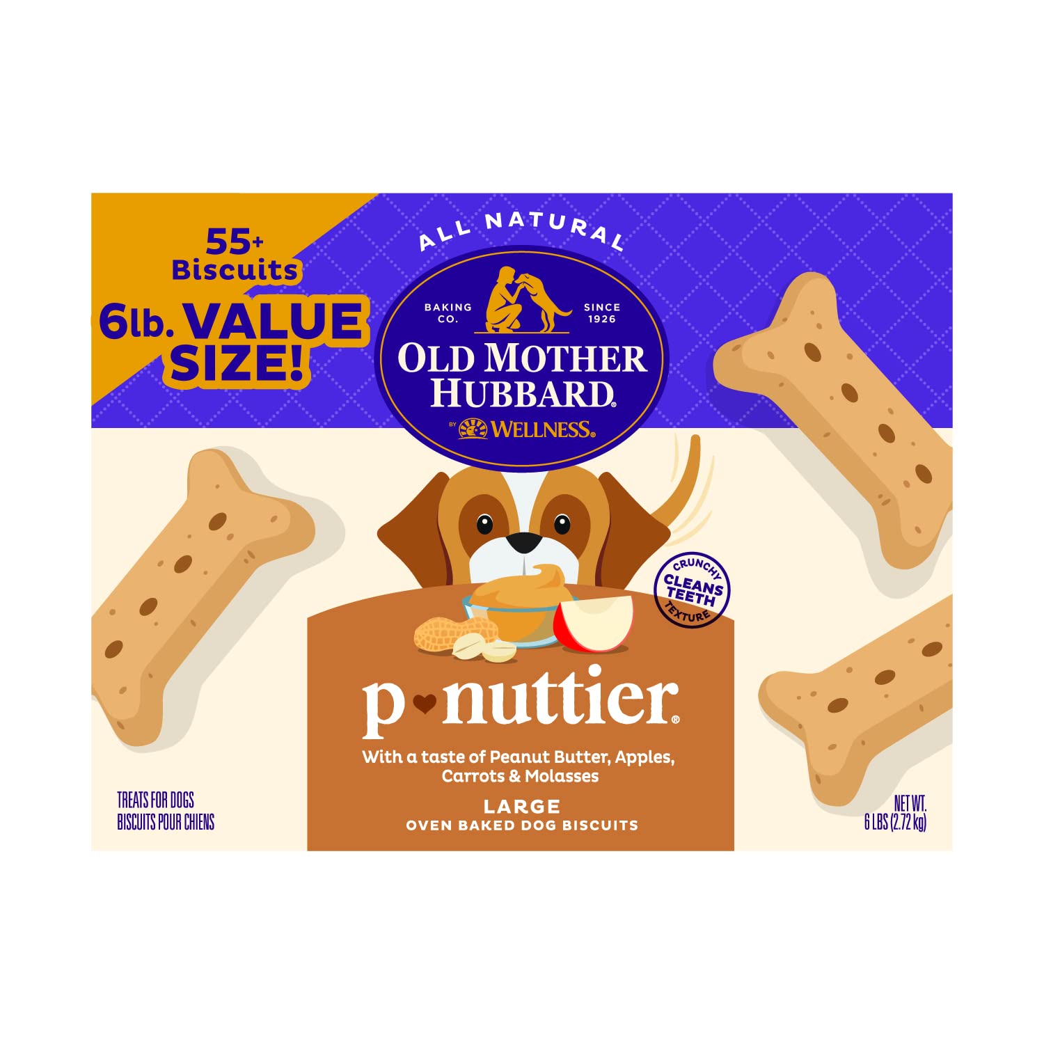 6-Lbs Old Mother Hubbard P-Nuttier Crunchy Dog Treats (Large) $10.70 w/ S&S + Free Shipping w/ Prime or on $35+
