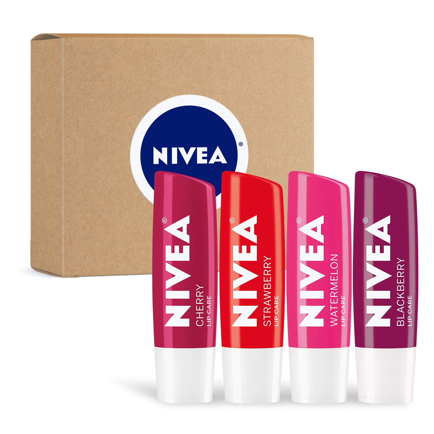 4-Pack 0.17-Oz NIVEA Lip Care Fruit Tinted Lip Balm (Variety Pack) $5.30 w/ S&S + Free Shipping w/ Prime or on $35+