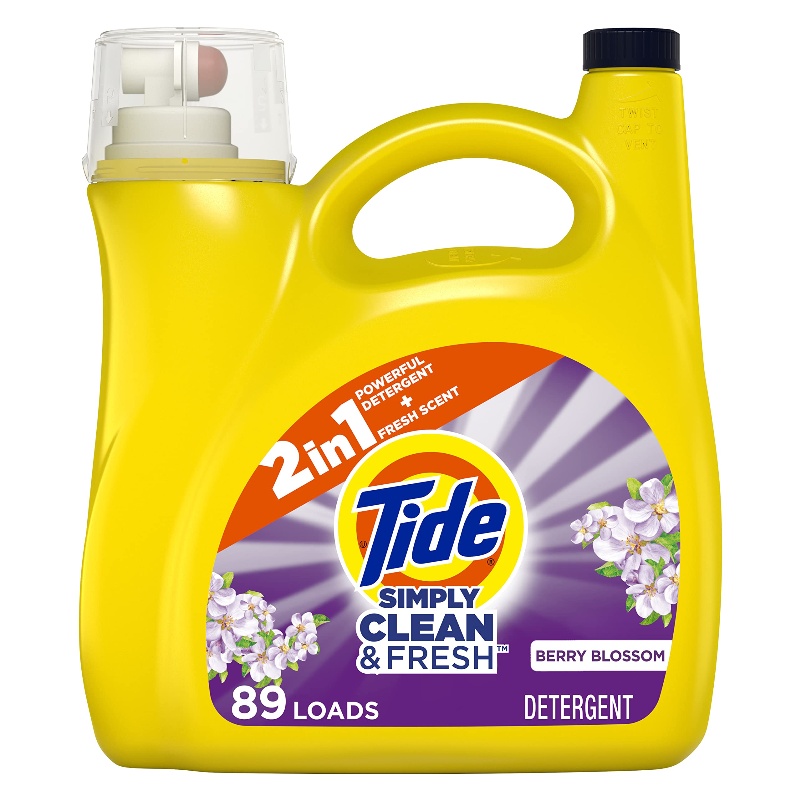 128-Oz Tide Simply Liquid Laundry Detergent (Berry Blossom, 89 Loads) $9.90 w/ S&S + Free Shipping w/ Prime or on $35+