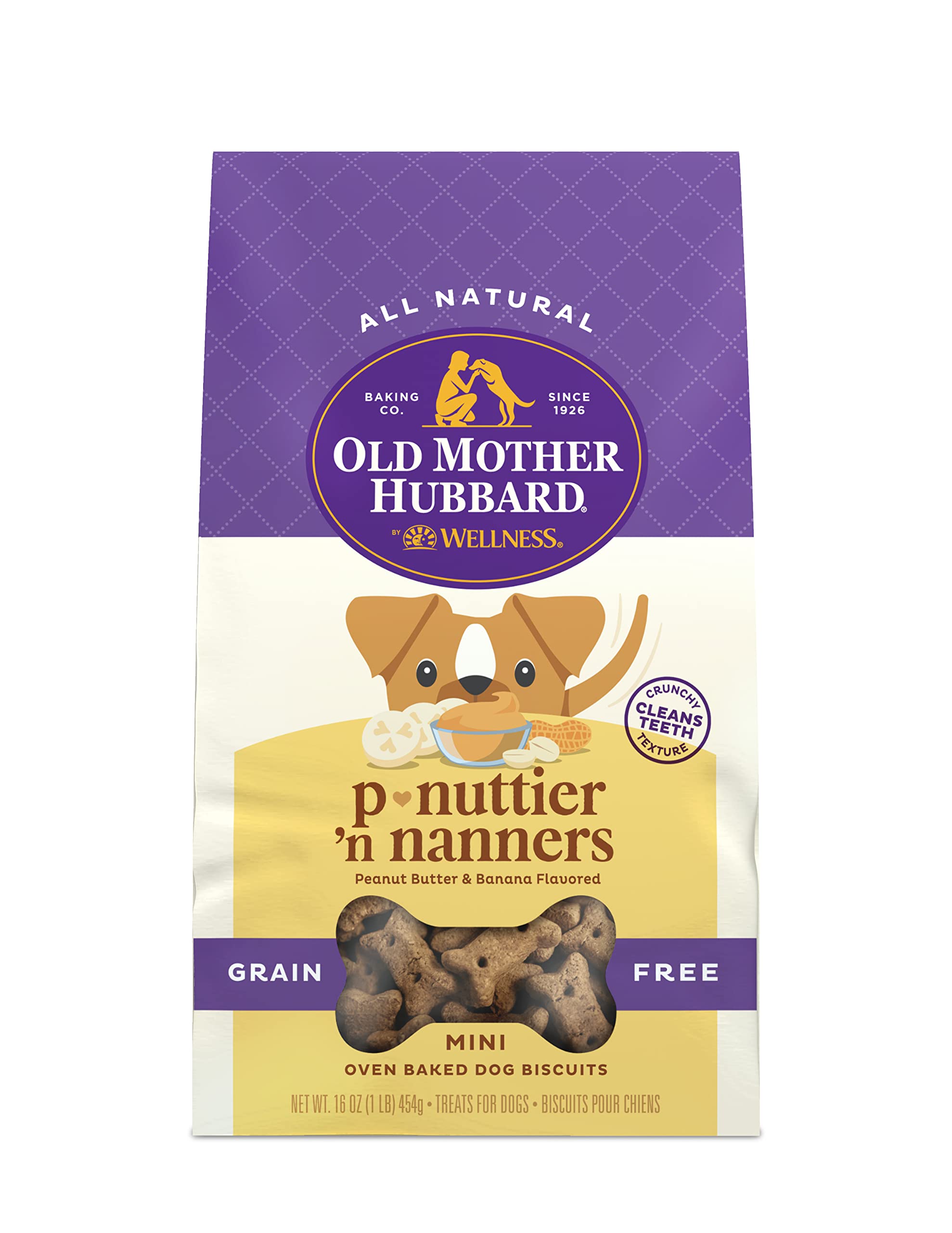 16-Oz Old Mother Hubbard Classic P-Nuttier 'N Nanners Dog Treats (Mini) $3.49 w/ S&S + Free Shipping w/ Prime or on $35+