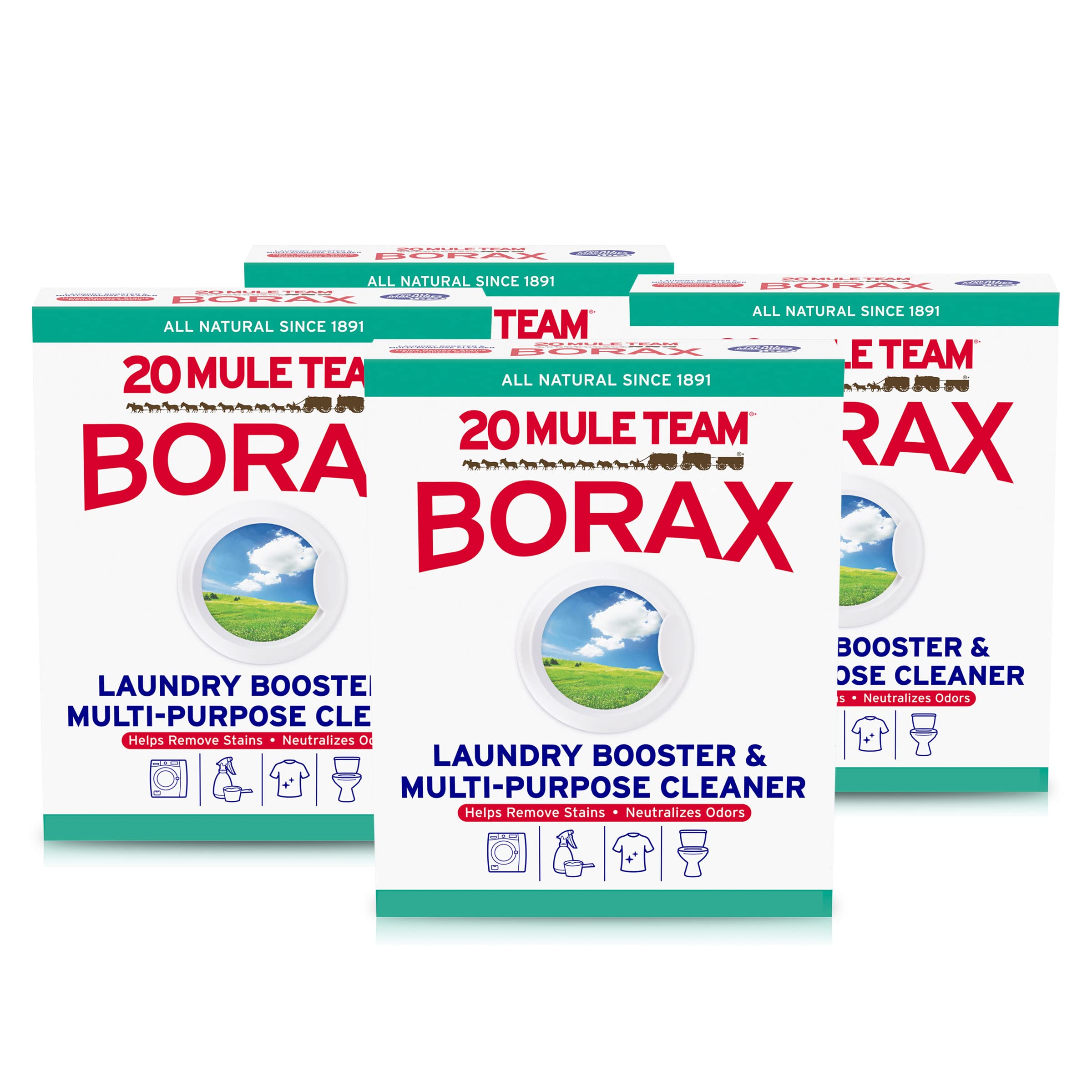 4-Pack 65-Oz 20 Mule Team Borax Detergent Booster & Multi-Purpose Household Cleaner $14.40 w/ S&S + Free Shipping w/ Prime or on $35+