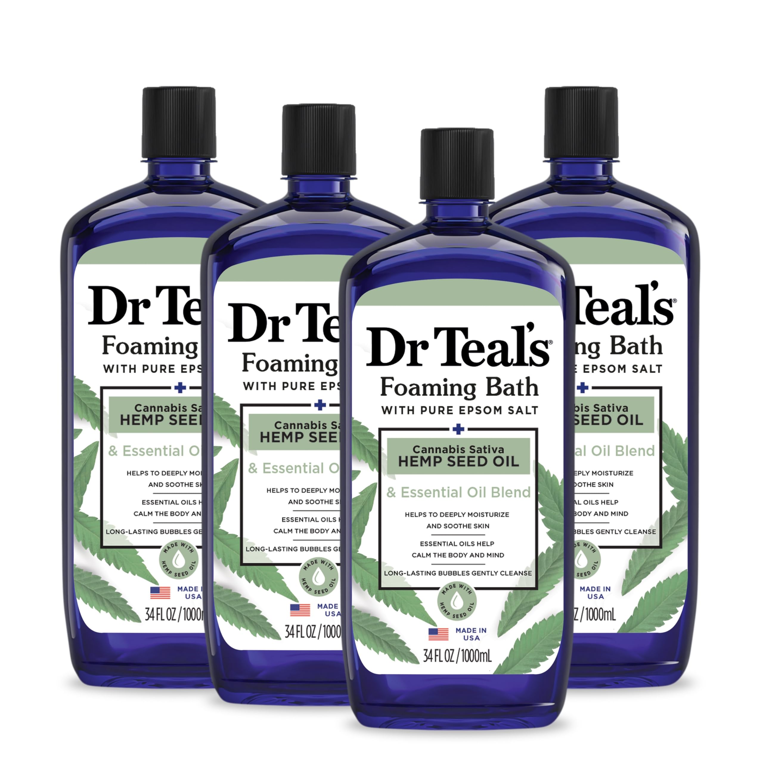 4-Pack 34-Oz Dr Teal's Foaming Bath w/ Pure Epsom Salt $15.95 w/ S&S + Free Shipping w/ Prime or on $35+