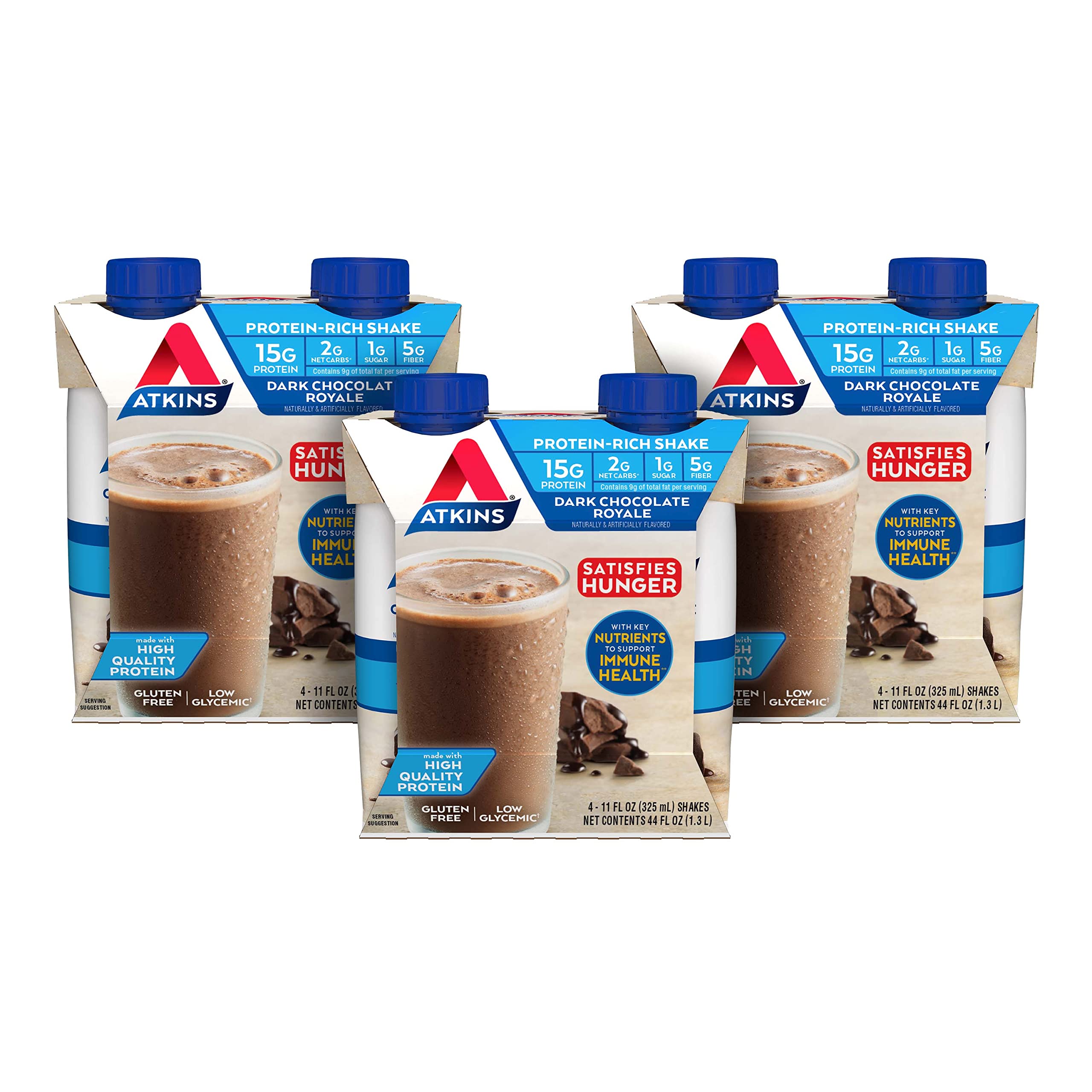 12Count 11Oz Atkins Protein Shake (Dark Chocolate Royale)