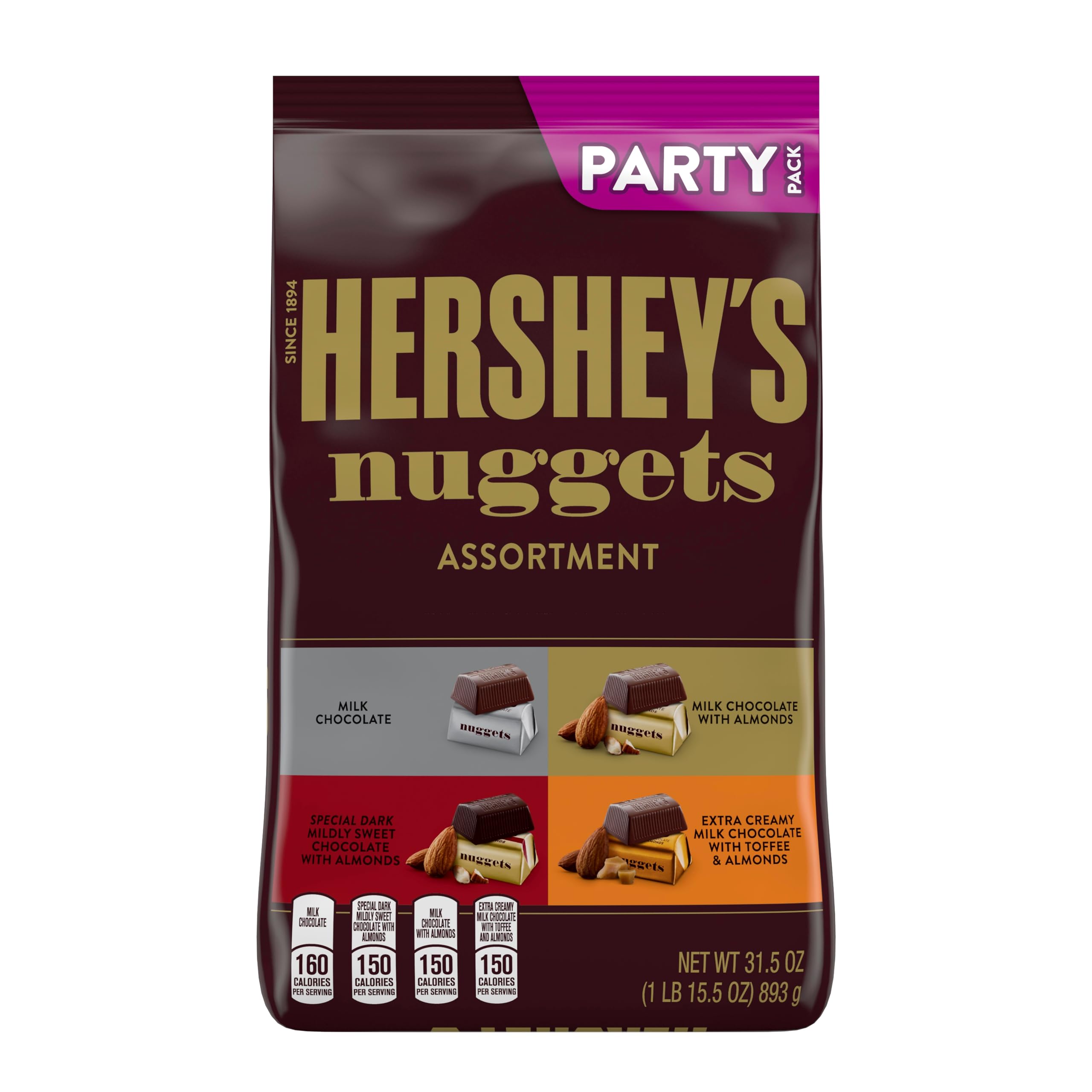 31.5-Oz Hershey's Nuggets Assorted Chocolates Party Pack $10.05 w/ S&S + Free Shipping w/ Prime or on $35+