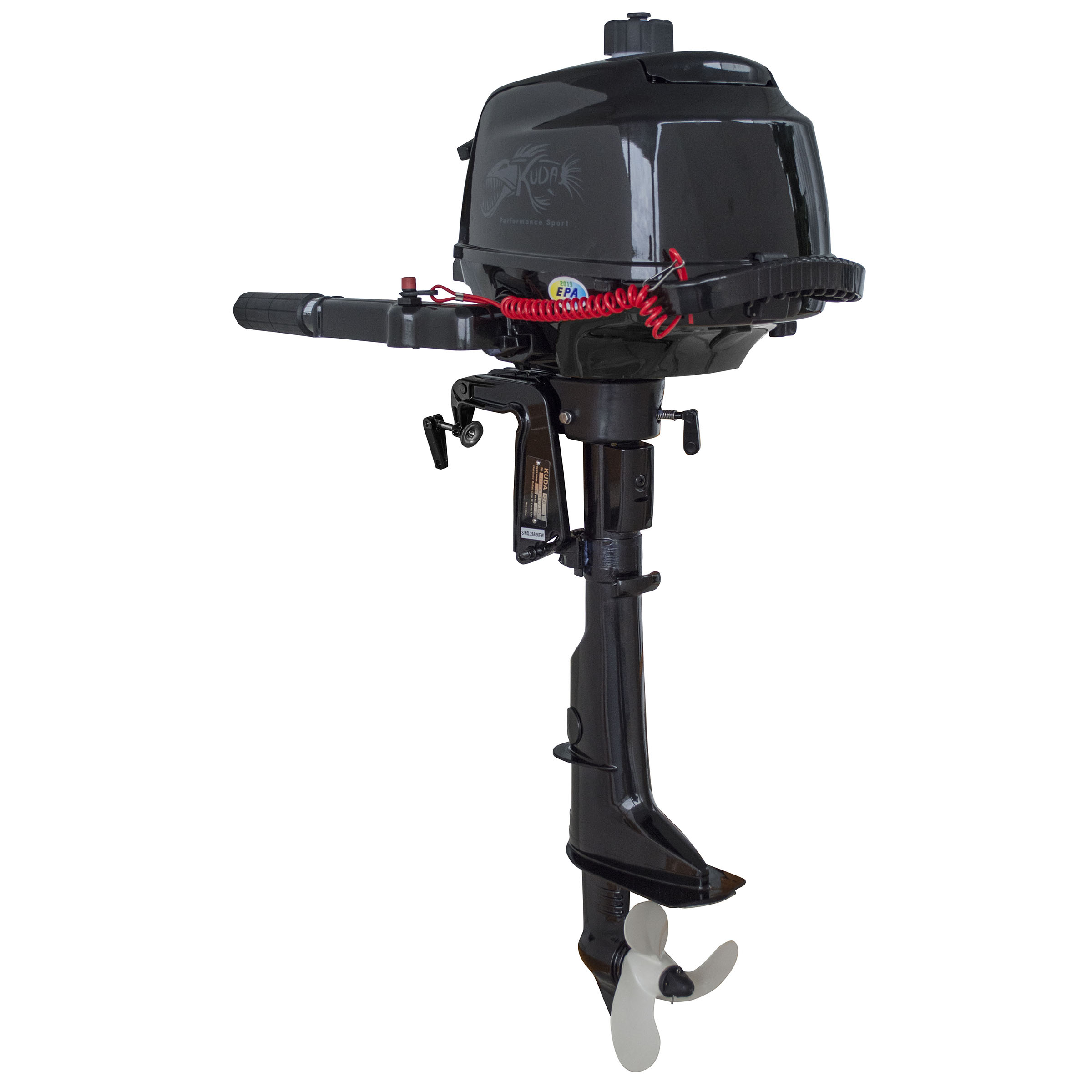 Kuda 4 Stroke 2.6HP Outboard Boat Tiller Motor (5500 RPM, 17" Shaft, Recoil Start) $500 + free shipping