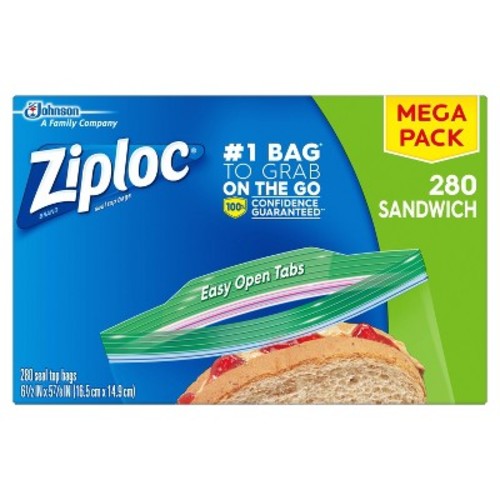 280-Count Ziploc Sandwich Bags $6.96 w/ S&S + Free Shipping w/ Prime or on $25+