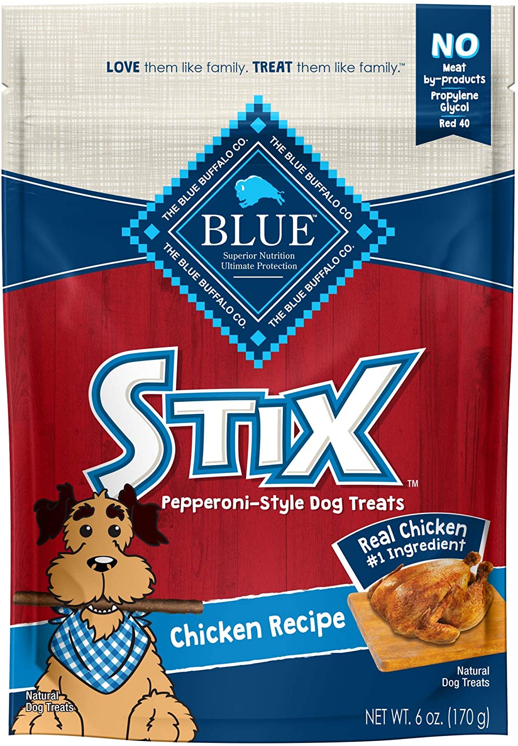 6-Oz Blue Buffalo Stix Pepperoni-Style, Natural Soft-Moist Dog Treats (Chicken) $2.36 w/ S&S + Free Shipping w/ Prime or on $25+