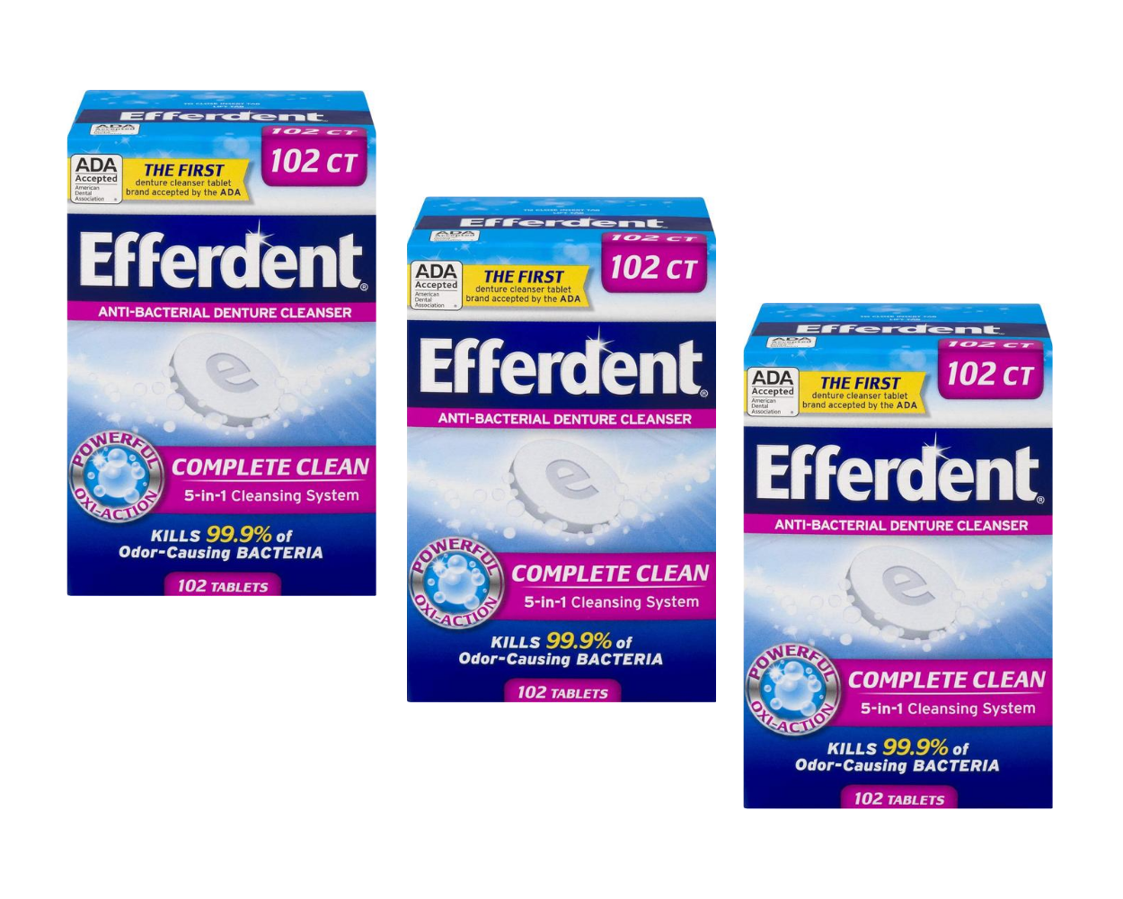 102 Count Efferdent Complete Clean Denture Cleanser Tablets