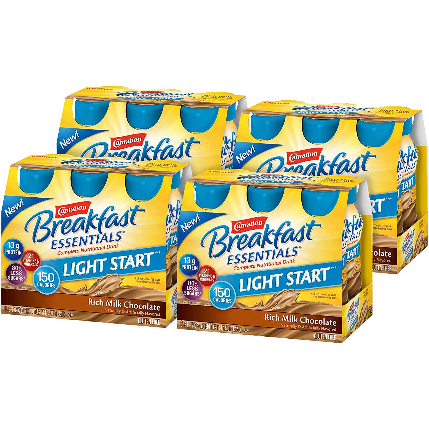 24-Ct 8-Oz Carnation Breakfast Essentials Light Start Drinks (Rich Milk Chocolate) $16 w/ S&S + Free Shipping w/ Prime or on $25+