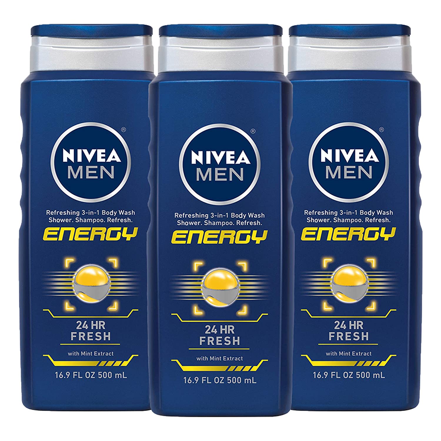 3-Ct 16.9-Oz NIVEA Men Energy 3-in-1 Body Wash $8 w/ S&S + Free Shipping w/ Prime or on $25+
