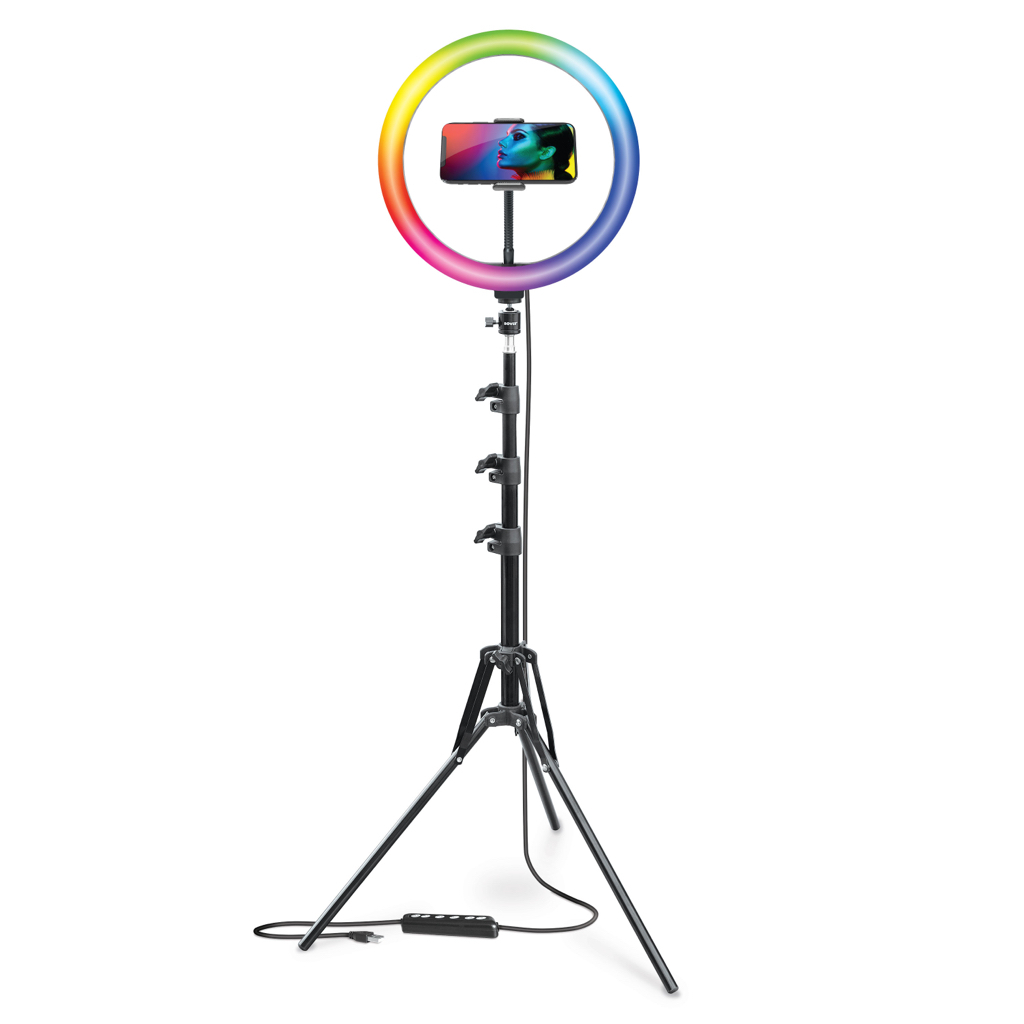 Bower 12" RGB Ring Light Studio Kit with Special Effects, Includes Phone Mount and 360 Degree Ball Head Adapter - $20.00