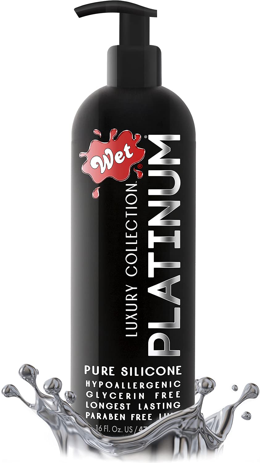 Wet Platinum Silicone Based Sex Lube 16 Ounce Premium Personal Luxury Lubricant for Men Women & Couples. More Long Lasting Than Water Based. Condom Safe Hypoallergenic Gl - $23.99