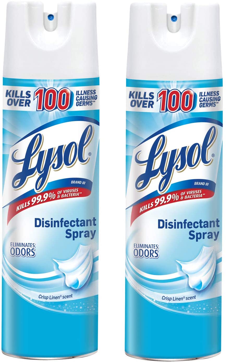 Lysol Disinfectant Spray, Crisp Linen, 38oz (2X19oz) $10.32