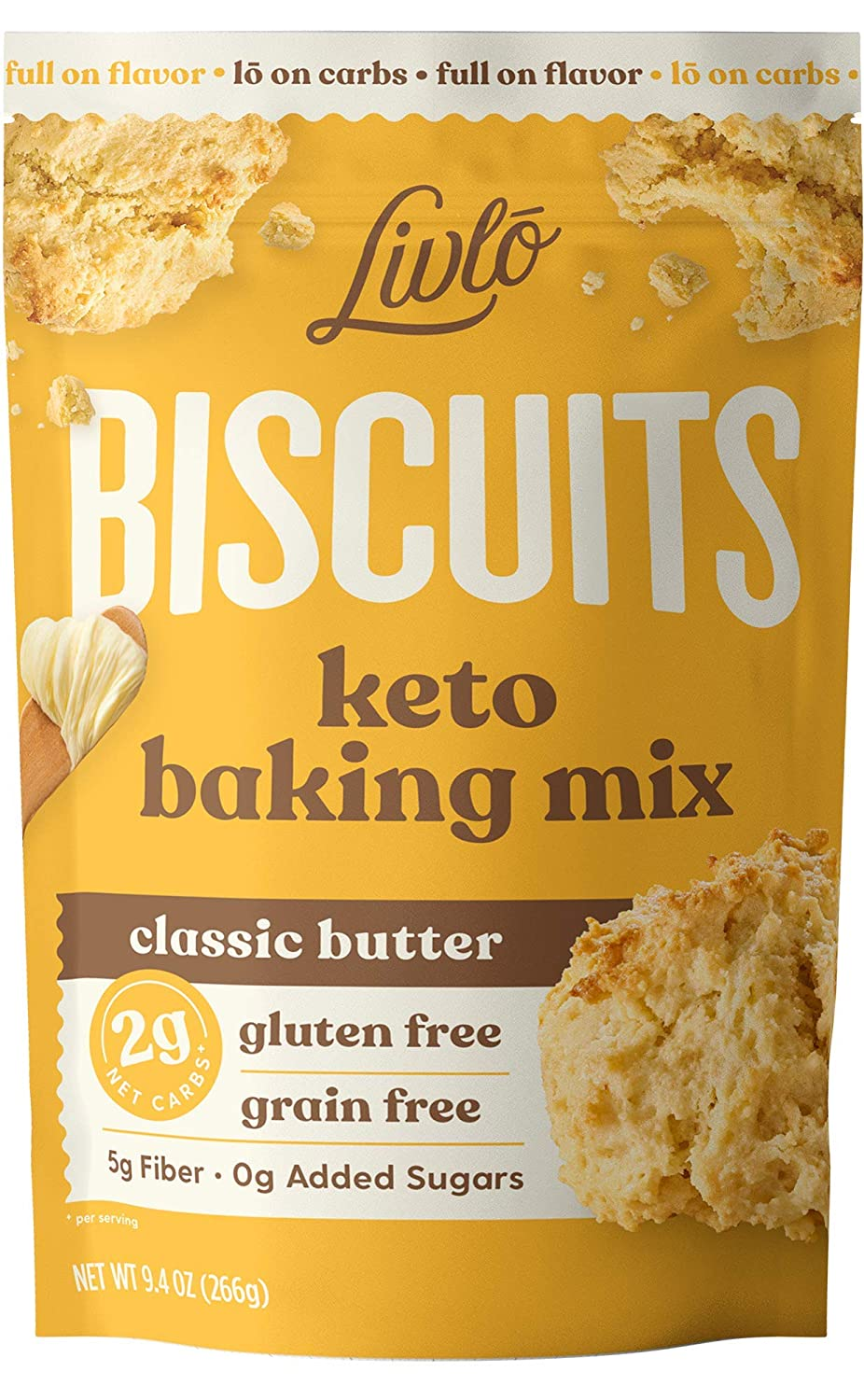 Amazon.com : Livlo Keto Biscuit & Bread Mix - Low Carb & Gluten Free Baking Mix 2g Net Carbs10 Servings - Classic Butter Biscuits