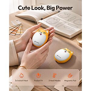 Candymore Gaiatop 2-Pack Rechargeable Hand Warmers, Cute Dog Magnetic Split Design for $8.99 (Reg. $19.99) + Free Shipping w/ Promo Code