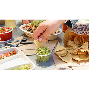 CHIPOTLE FREE CHIPS AND GUAC WITH ENTREE PURCHASE - Valid 7/31-8/1 for App and Online Orders ONLY