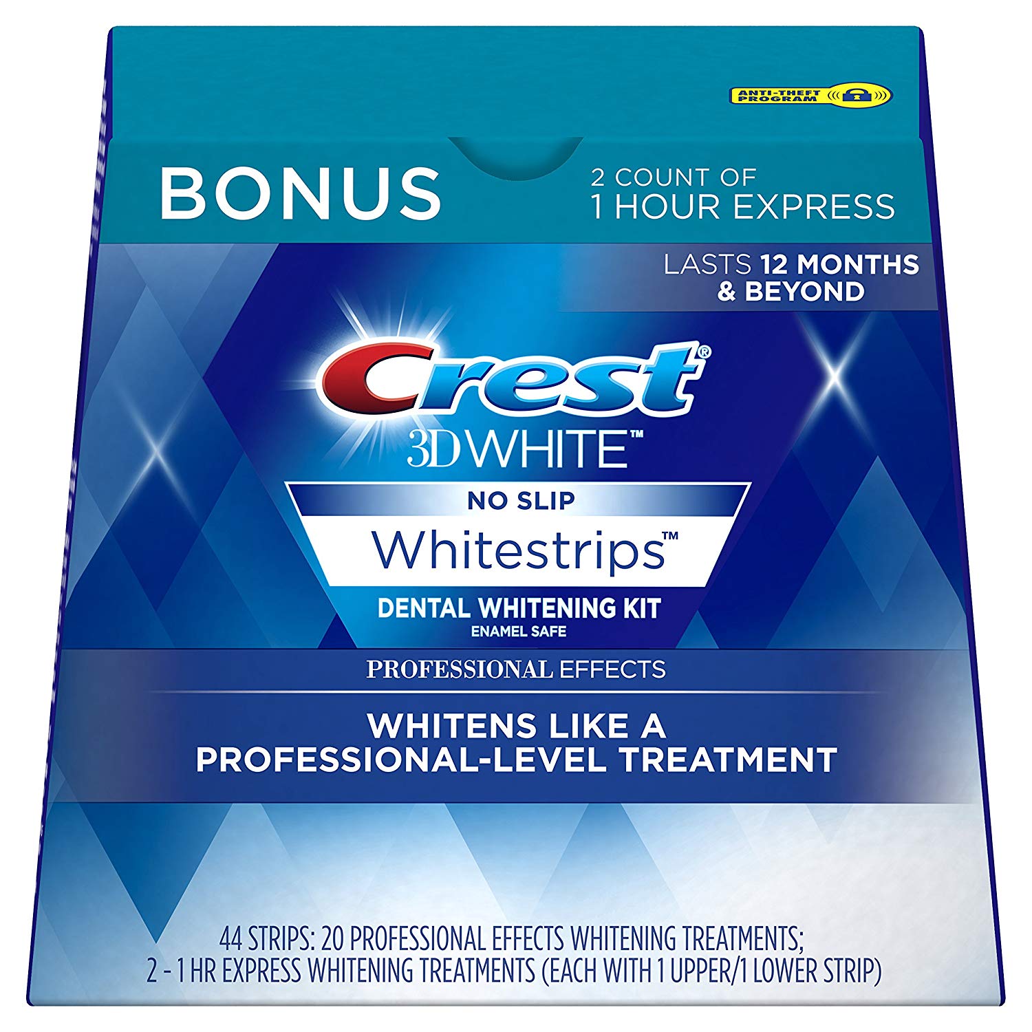 Crest 3D White Professional Effects Whitestrips Whitening Strips Kit, 22 Treatments, 20 Professional Effects + 2 1 Hour Express Whitestrips, 44 Count [Whitestrips] $16.99
