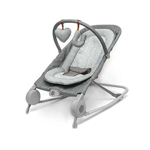Summer 2-in-1 Bouncer & Rocker Duo (Heather Gray) Convenient and Portable Rocker and Bouncer for Babies Includes Soft Toys and Soothing Vibrations $29.99